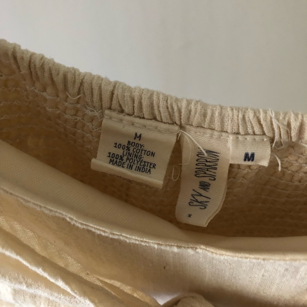 SKY AND SPARROW Knot Cream Midi Dress M - Picture 8 of 10